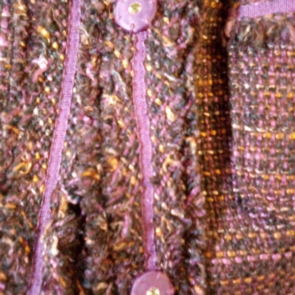 VINTAGE Charter Club Notch Style Jacket Purple & Pink Fringed Size M… - Picture 3 of 10